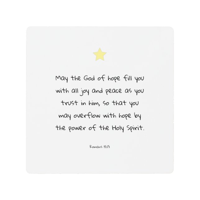 Impresión En Metal Inspiradora Biblia cita Escritura bendiciendo fe (Anverso)