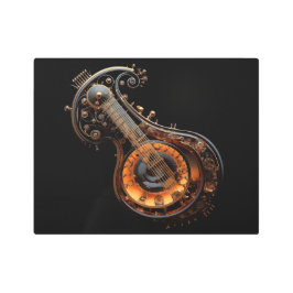 Impresión En Metal Instrumento Musical Steampunk