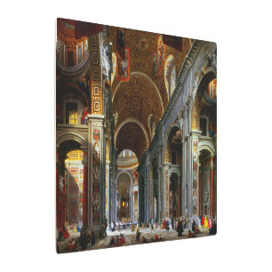 Impresión En Metal Interior de la Basílica de San Pedro, Roma