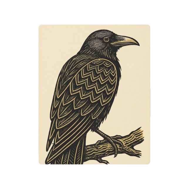 Impresión En Metal Intricate Raven Metal Print (Anverso)