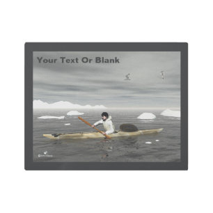 Impresión En Metal Inuit Kayak