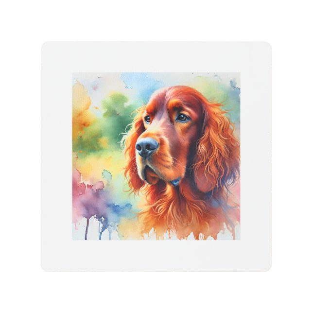 Impresión En Metal Irish Setter 251024AREF102 - Watercolor (Anverso)