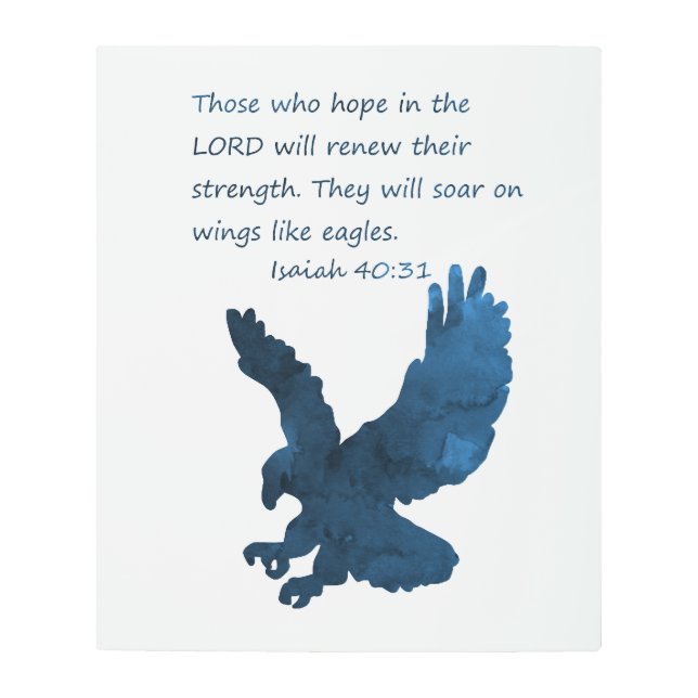 Impresión En Metal Isaías 40 31 Biblia Verse Eagle (Anverso)