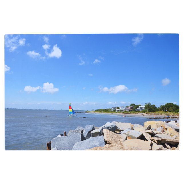 Impresión En Metal Isla de Sullivan, Charleston, Carolina del Sur (Anverso)