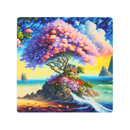 Impresión En Metal Isla escondida en el océano