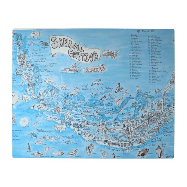 IMPRESIÓN EN METAL ISLA SANIBEL CAPTIVA FLORIDA (Anverso)