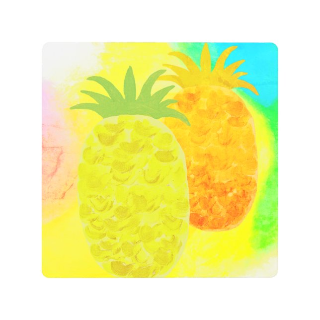 Impresión En Metal Island Vibes Pineapples (Anverso)