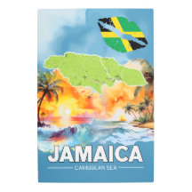 Jamaica Caribbean Sea Map Beach Sunset