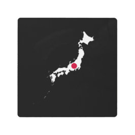 Impresión En Metal Japan flag on the map