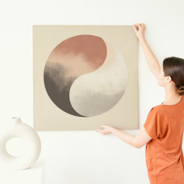 Impresión En Metal Japandi Earthy Moon Eclipse Zen Wall Accent