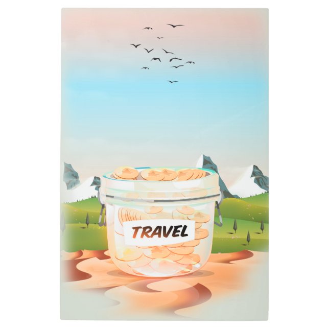 Impresión En Metal Jar de viaje de dinero de vidrio (Anverso)