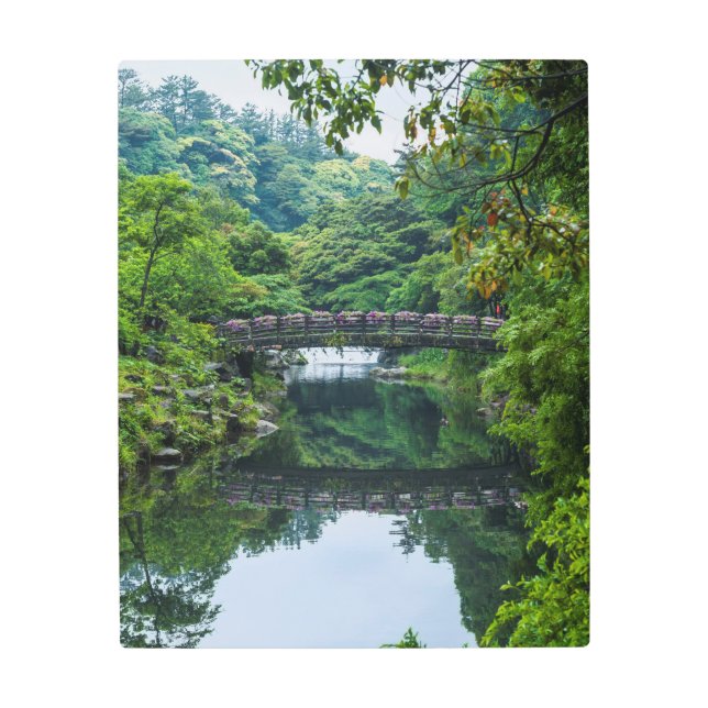 Impresión En Metal Jardín Coreano Y Puente (Anverso)