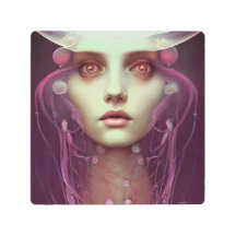 Jellyfish Woman Metalizado Wall Art