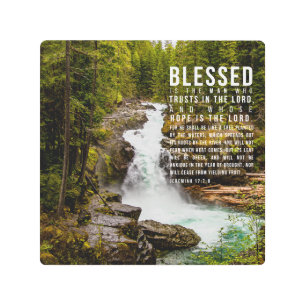 Impresión En Metal Jeremías 17:7-8 Naturaleza de la Biblia Cristiana