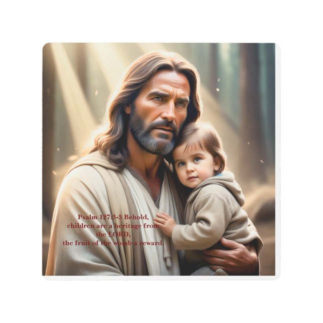 Impresión En Metal Jesucristo y un niño (Anverso)