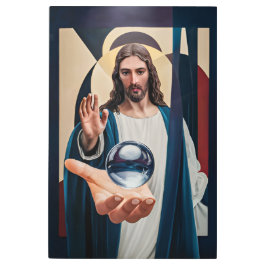 Impresión En Metal Jesús en la elegancia neo-cubista modernidad Resum