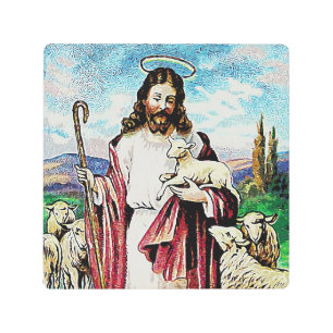 IMPRESIÓN EN METAL JESUS GOOD SHEPHARD CHRISTIAN RÓTULO METALIZADO DE