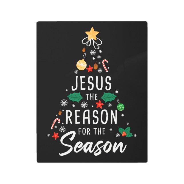 Impresión En Metal Jesús La Razón De La Temporada - Fe De Los Navidad (Anverso)