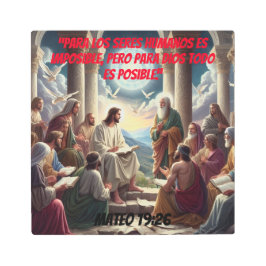 Impresión En Metal Jesús y los Discípulos: Mateo 19:26