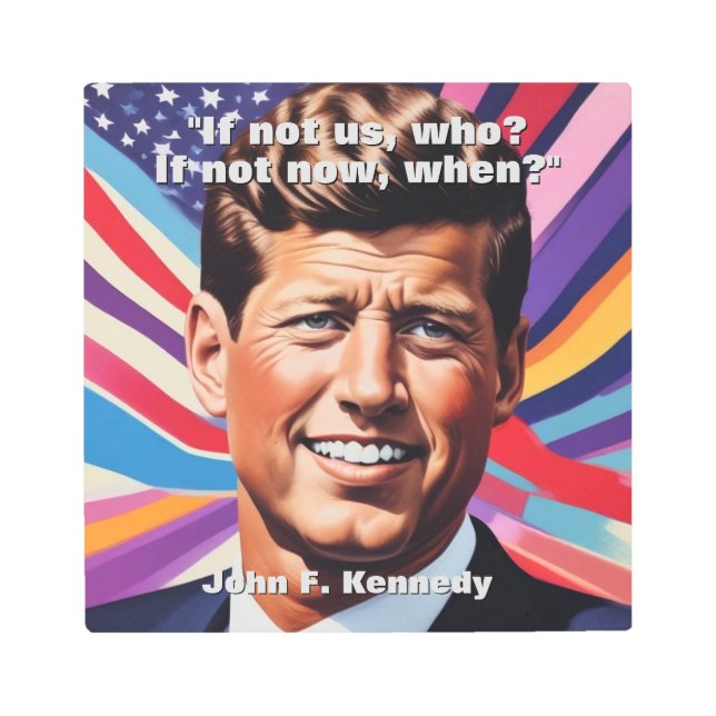 Impresión En Metal JFK John F. Kennedy Cita Inspiración Motivacional (Anverso)