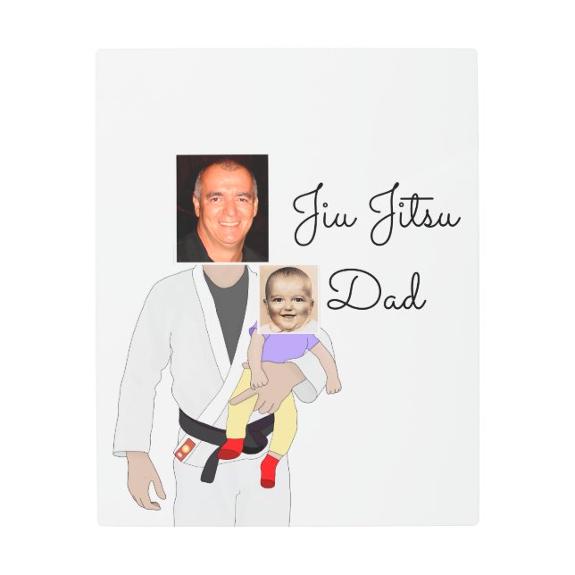 Impresión En Metal Jiu Jitsu Dad Fotos y texto escrito a mano (Anverso)