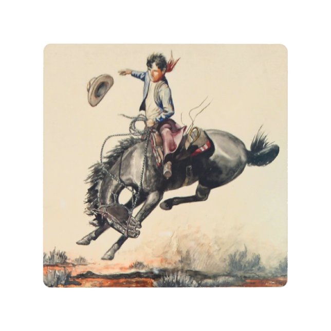 Impresión En Metal "Joven Vaquero" por Will James (Anverso)