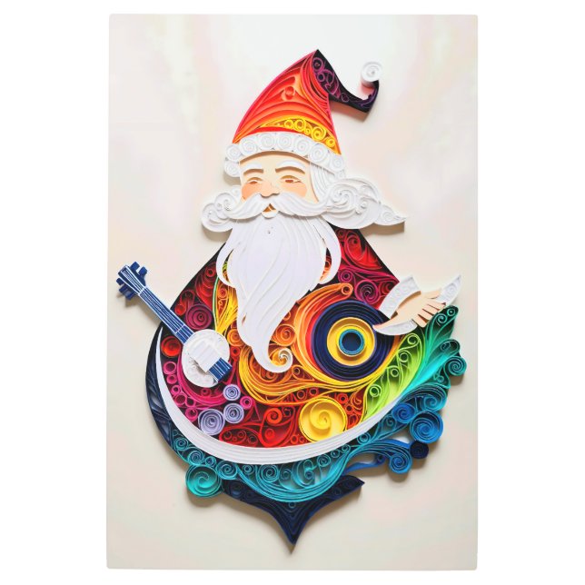 Impresión En Metal Joyful Santa (Anverso)