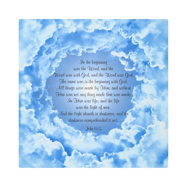 Impresión En Metal Juan 1:1-5 (Anverso)