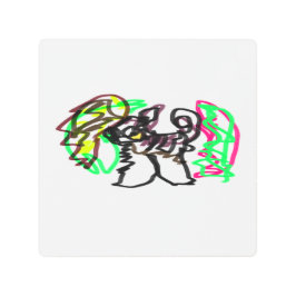 Impresión En Metal Juego de otoño Husky