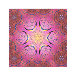 Impresión En Metal Kaleidoscopio del corazón radiante