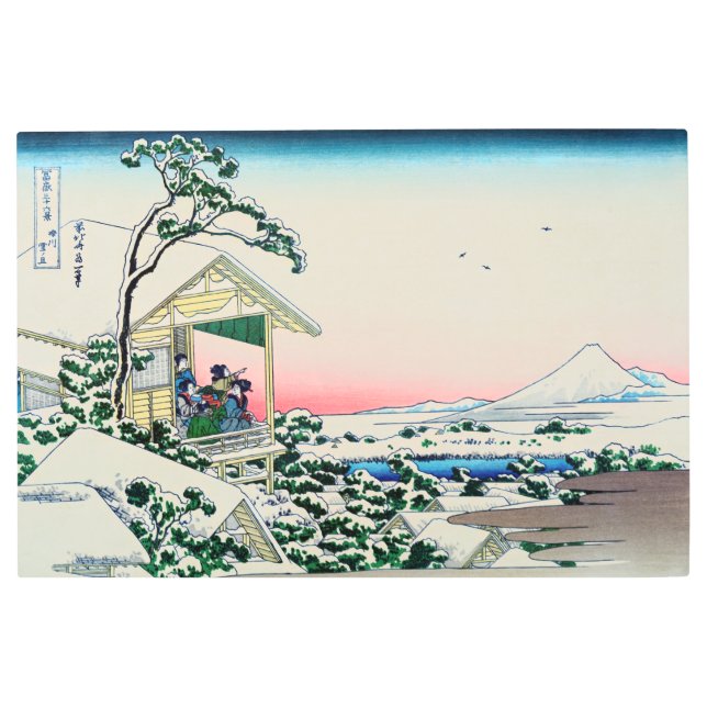 Impresión En Metal Katsushika Hokusai - Casa de té en Koishikawa (Anverso)