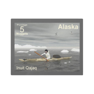 Impresión En Metal Kayak Inuit - Postage de Alaska