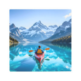 Impresión En Metal Kayaking in Mountains Beautiful Nature
