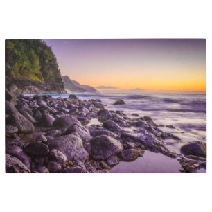 Impresión En Metal Ke’e Beach at Sunrise, Kauai, Hawaii