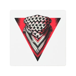 Impresión En Metal Keffiyeh del Triángulo Rojo invertido