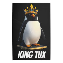 King Tux Linux® Penguin Wall Art Metalizado