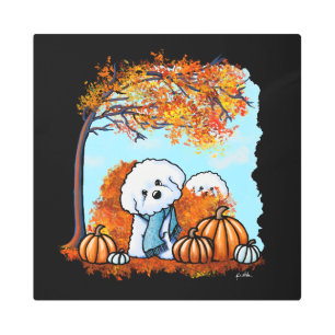 Impresión En Metal KiniArt Autumn Bichon Frise