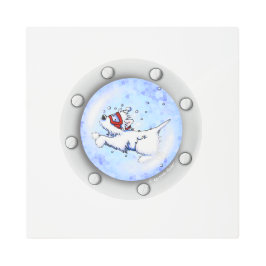 Impresión En Metal KiniArt Buceo Westie Terrier Porthole