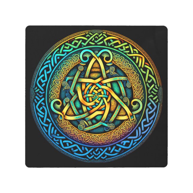 Impresión En Metal Knot Celtic Colorful Knotwork (Anverso)