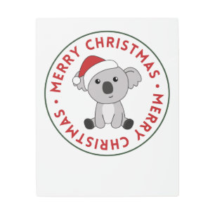 Impresión En Metal Koala Christmas Snow Winter Animals Koalas