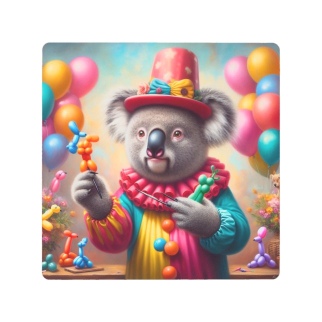 Impresión En Metal Koala Clown (Anverso)