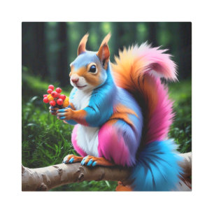 Impresión En Metal La ardilla de la rama