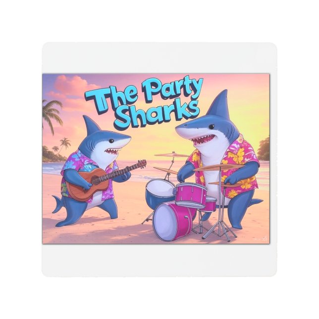 Impresión En Metal La banda de tiburones Fiestas (Anverso)