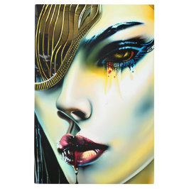 Impresión En Metal La bella mística diosa del vampiro dorado