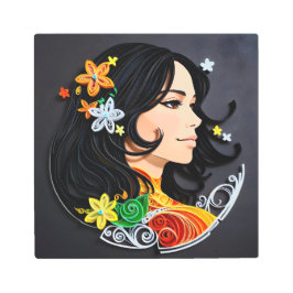 Impresión En Metal La belleza de una señora.