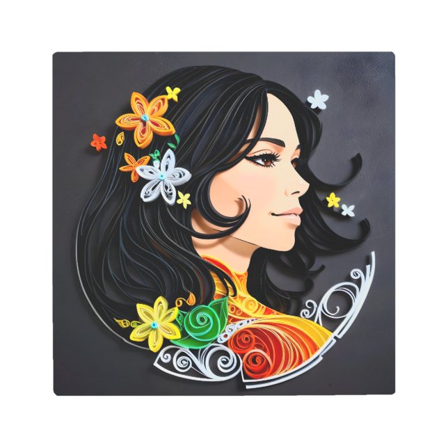 Impresión En Metal La belleza de una señora. (Anverso)