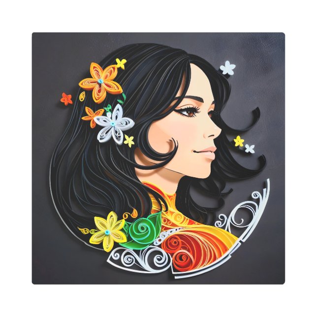 Impresión En Metal La belleza de una señora. (Anverso)