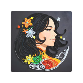 Impresión En Metal La belleza de una señora.