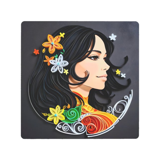 Impresión En Metal La belleza de una señora. (Anverso)