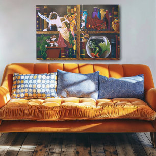 Impresión En Metal La biblioteca de fantasías de Wizards